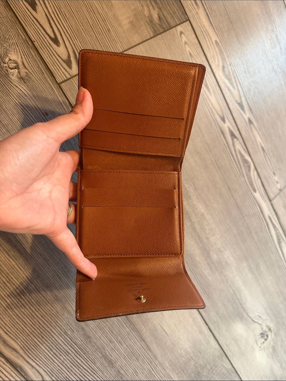 Louis Vuitton Monogram Canvas Wallet Card Holder in Brown and Gold - Picture 5 of 9